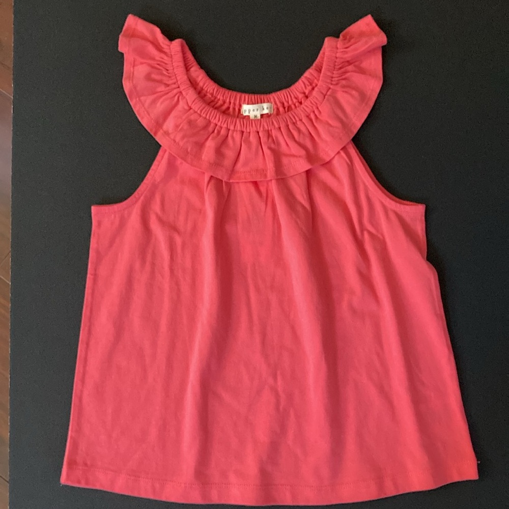 🎉 3 For $20 Copper Key Big Girls Flutter Sleeve Tank Top Size Medium Coral NWT